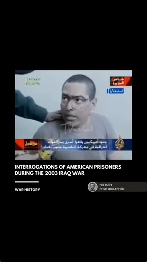 Erin Adem on Instagram: "@historyphotographed This archival footage from March 2003 shows Al Jazeera's coverage of American prisoners of war captured near Nasiriyah during the early stages of the Iraq War.⁠ ⁠ The video features interrogations of several soldiers as they answer questions about their origins, ages, and units."