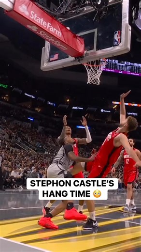 3.4M views · 40K reactions | Stephon Castle shows off his hang time to get the TOUGH contested layup to fall!   HOU-SAS • West Group C  Emirates NBA Cup  Prime Video: https://www.nba.com/how-to-watch-game-redirect/0022500032?partnerRef=NBA&platform=Facebook&surface=Post | NBA | Facebook