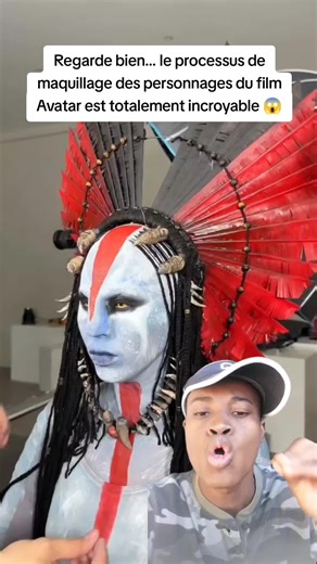 Regarde bien… le processus de maquillage des personnages du film Avatar est totalement incroyable #haitiantiktok #haitianusa #tiktokusa #avatar #maquillage