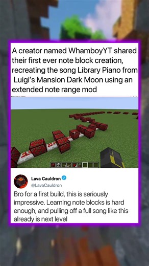 A creator shared their first ever note block creation...