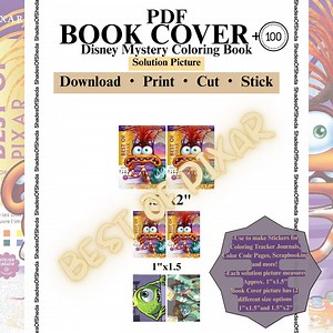 Disney Mystery Coloring Book Best of PIXAR Edition Page Solutions PDF Stickers - Etsy