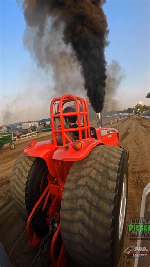 The Legendary "Trailblazer" Massey Ferguson v8 Pro Stock from our sled cam in Pro Pulling League action from Goshen, IN 2024 #propulling #prostock #wompwomp #diesel #v8 #tratter | BUILT Diesel MAFIA