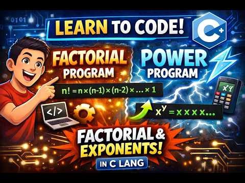 loop for # how to make factorial and power program using C