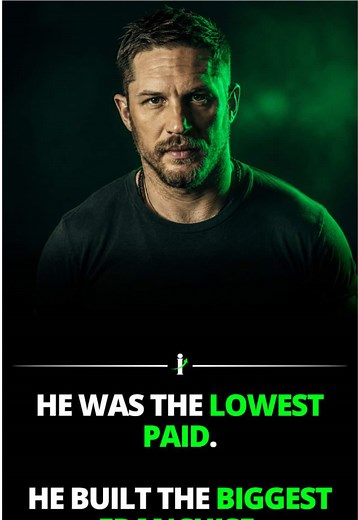 Tom Hardy was the lead villain in a $1 billion film. He was paid less than the actress with 19 minutes of screen time. Most people would have let that define them. Hardy let it fuel him. He didn't renegotiate. He didn't complain publicly. He just became undeniable. By the third Venom film he was earning $20 million a picture. The market doesn't reward your effort. It rewards your leverage. He built his.