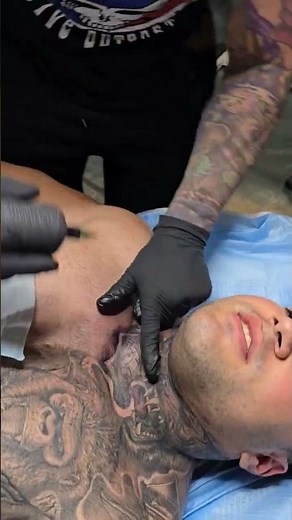 Neck Tattoo using Pro Numb tattoo numbing spray