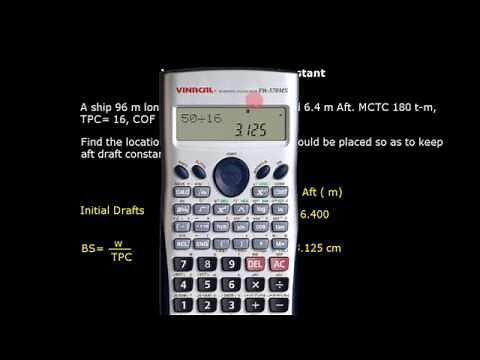 SHIP STABILITY_TRIM_ KEEPING AFT DRAFT CONSTANT