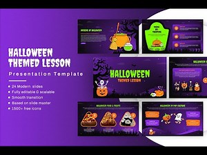 Halloween Themed Lesson Presentation Template | Fun & Festive Slides for Educators
