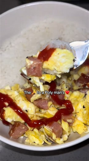Polynesian spam and eggs breakfast delicious island style meal