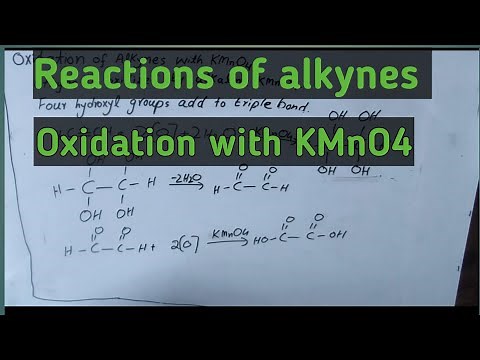 Reactions of alkynes | oxidation of alkynes with KMnO4 | ch#12 | chemistry 10