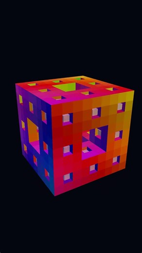 3D Menger Sponge Builds Itself Level by Level #shorts