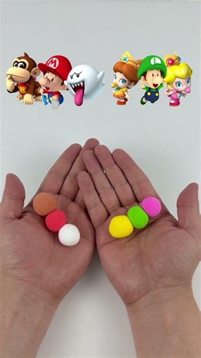 Super Mario | Baby Luigi, Baby Mario & Friends | Color Mixing! #supermario #shorts #clay