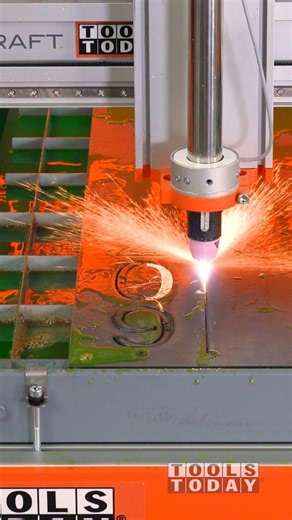 ToolsToday on Instagram: "Cutting 16 gauge steel using the a plasma table attachment on my CNC machine. I'm super excited about this attachment and can't wait to design a full project using it and push it to its limits! This is my first time using a plasma cutter, so I definitely have a lot to learn! All tools shown are available from @toolstoday and are listed below. -- Stepcraft M.1000 CNC machine Stepcraft Plasma Cutter System, item no. M1000_Plasma"