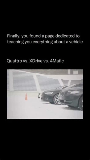 Explaining a car on Instagram: "Quattro, xDrive, and 4MATIC are three of the most advanced all-wheel-drive systems — each engineered with its own philosophy of traction, balance, and control. ⚙️❄️🏎️ Audi’s Quattro is built around permanent AWD, sending power to all four wheels at all times through mechanical differentials. It’s famous for its rally-born grip and neutral handling, especially in performance models. 🦾🔥 BMW’s xDrive is electronically variable, normally rear-biased but able to red