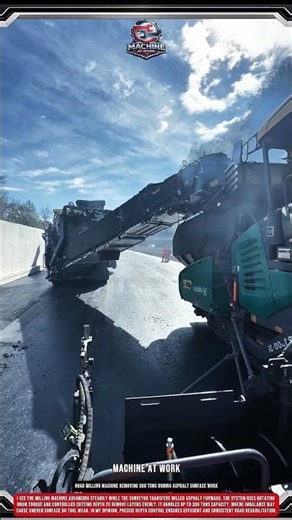 Road Milling Machine Removing 300 Tons During Asphalt Surface Work