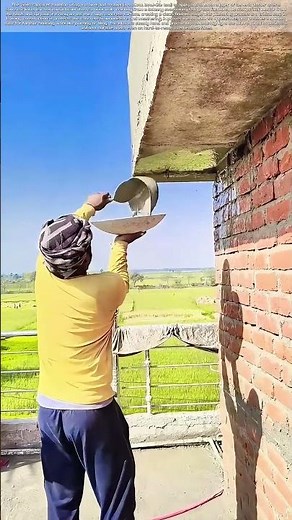 Finishing the Overhang: How a Mason Plasters a Concrete Lintel with Traditional Hand Tools