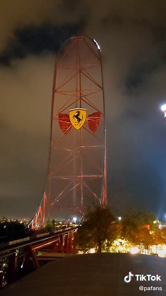 Red Force Ferrari Land Rollercoaster Night Ride
