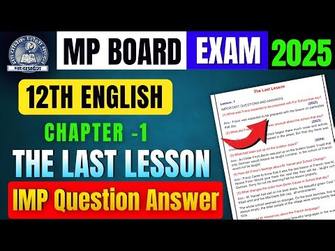 Class 12th English Flamingo Lesson-1| The Last Lesson | Important Question Answer 😍 | Mp Board Exam