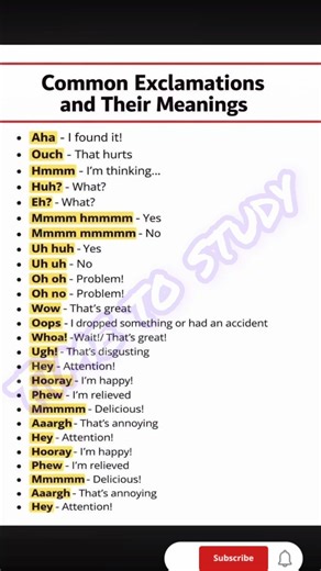 common exclamation and their meaning #englishlanguage #english