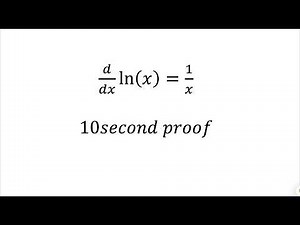 Derivative of ln(x) in 10 Seconds/ Calculus 1