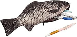 Pencil Case Fish Shaped Novelty Fish Pen Bag Fish Coin Purse Funny Pencil Case Gifts for Office Supply (Fish #1)
