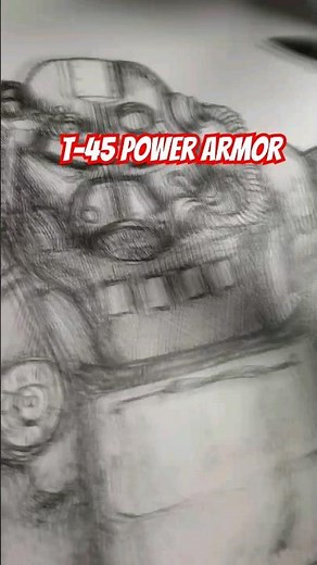 T-45 BOS Power Armor Drawing Fallout 76 #shorts #fallout4