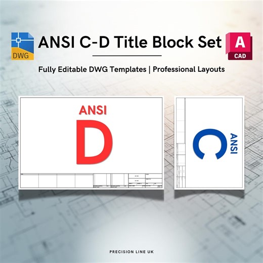 Autocad ANSI C, ANSI D Title Blocks: Editable DWG Layout Templates (digital Download) - Etsy