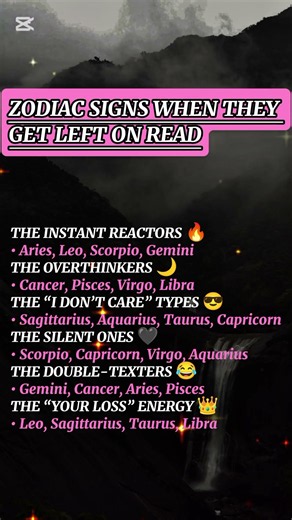 ZODIAC SIGNS WHEN THEY GET LEFT ON READ#shorts #viral #zodiac #trending