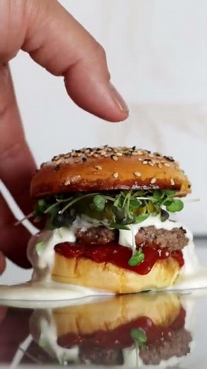 American Slider with white cheese