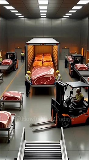 How Meat Is Cut & Packed by Giant Machines | Inside Modern Meat Factory