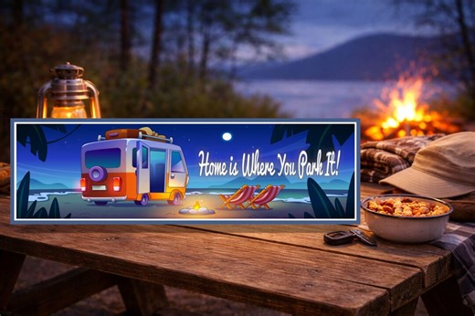 Camping Sign: Home is Where You Park It, RV Decor Camper Adventure Gift - Etsy
