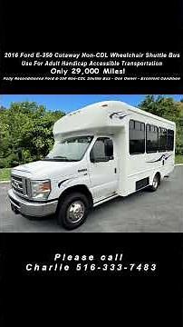 2016 Ford E-350 Cutaway Non-CDL Wheelchair Shuttle Bus w/ only 29K Miles & Up to 4 Wheelchairs!