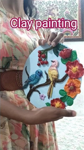 clay painting| canvas painting 🤯#shorts