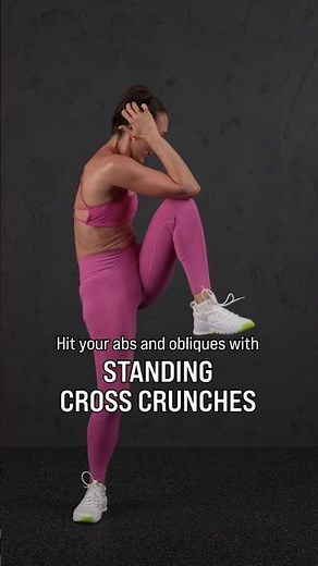 Standing Cross Crunches - Engage Abs and Hip Flexors