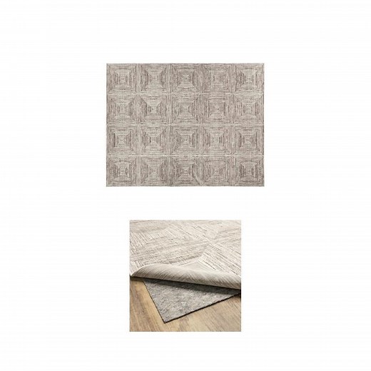 Home Decorators Collection Catalina Gray 7 ft. 10 in. x 10 ft. Area Rug and Gray 7 ft. x 9 ft. Non-Slip Rug Pad Combo - The Home Depot