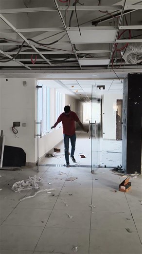 glass door partition open door glass