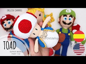 Toad Amigurumi/ Mario Bros Series - Tutorial Part 1/2 Sub 🇺🇸🇪🇸/ GretaWings