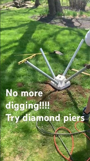 Diamond pier install. No more digging use these instead. 10 minutes to install one. #deckbuilding