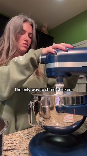 The easiest way to shred meat! #kitchenaid #kitchenaidmixer