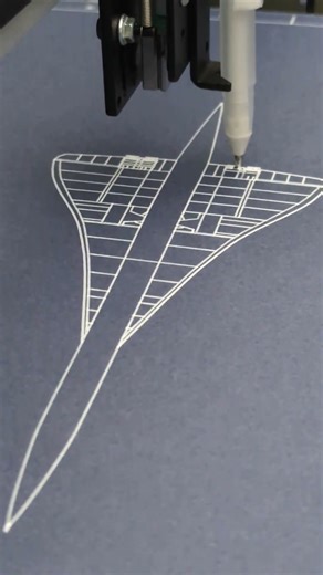 🛫 Shop Concorde Blueprint — Top View Process 👀 See how it's made! #blueprints #concorde #gift
