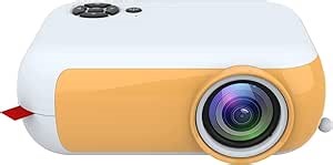 Portable Mini Video Projector, 1800 Lumens A10 Pro Home Theater Phone Mirroring Projectors, Portable Movie Display Projector with Built-in Speaker Mobile Phone Projector Gift for Kids (Yello)