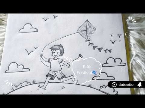 How to Draw Kite Festival Scenery Step by Step | Easy Pencil Drawing Tutorial | ArtBook By Rabbia