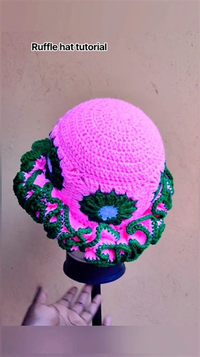 crochet ruffle hat full tutorial on my channel#crochet#rufflehat#rufflehattutorial