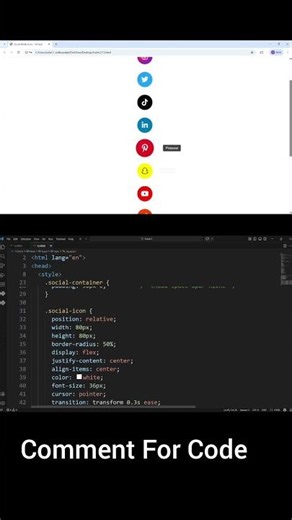 Create Social media App Icons HTML CSS #coding #youtube