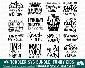 Funny Kids SVG Bundle: Toddler Designs for Cricut (digital Download) - Etsy