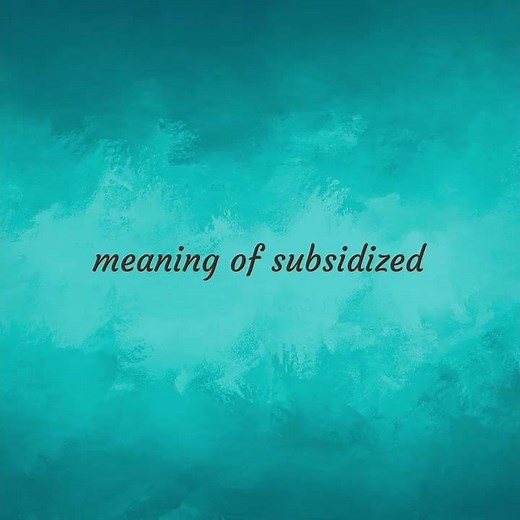 Subsidized | meaning of Subsidized