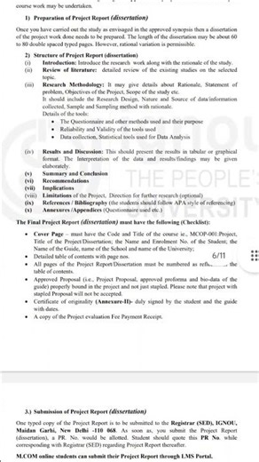 Ignou mcom project and Synopsis Guidelines 2026 #mcom #ignoumcom #doubt #project #ignousolved