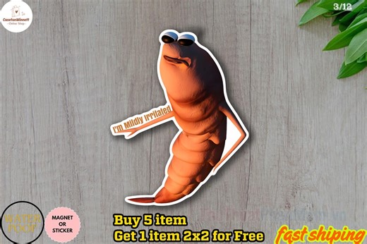 Robert Help Me Sticker, I Don't Like This Rock Magnet/sticker, Robert Marcus the Worm Sticker, Marcus Meme Sticker, VR Chat Meme Sticker - Etsy UK