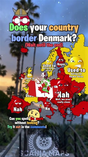 does your country border denmark? 🇩🇰 | #map #geography #mapguide #mapping #europe #mapper #maps