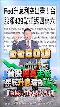 [Taiwan stocks opened high but fell: Will rate hikes trigger a year-end crash?] 9/17/2026 Zhe Zhe...