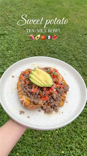 Camote Relleno de Carne Molida - Sweet potato Tex- Mex Bowl 🍠🥑🍅🇲🇽🥩